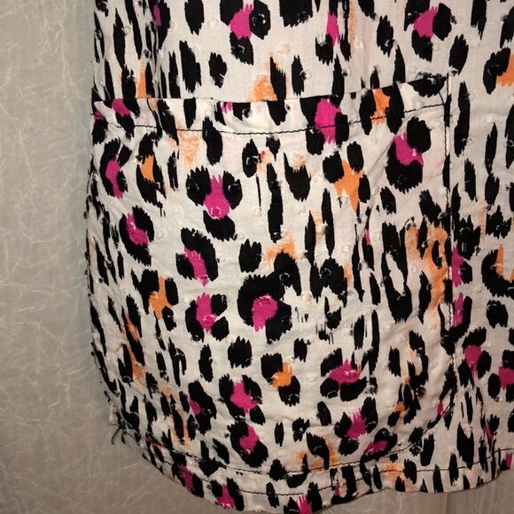 Runway M Cotton White Black Pink Peach Swiss Dot V Neck Scrub Top - Picture 7 of 15